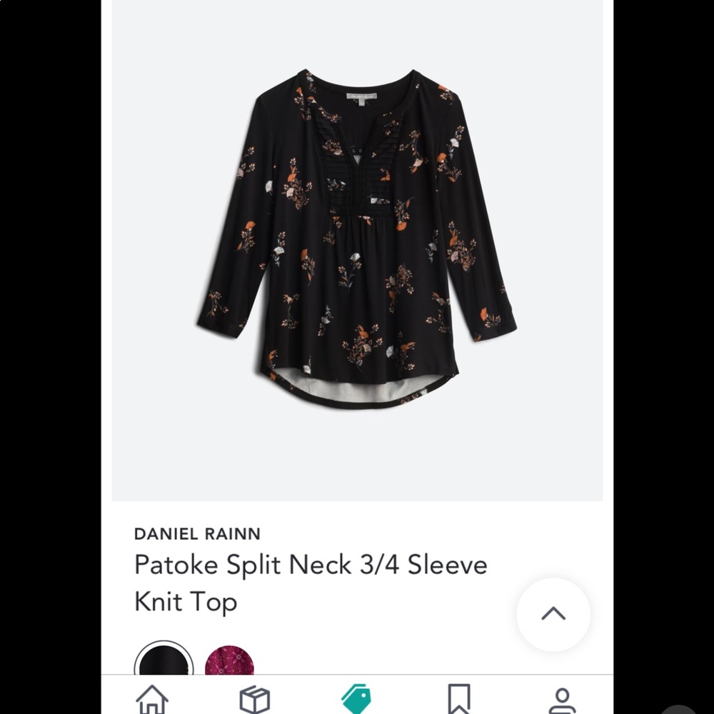 NWT Daniel Rainn Henley 3/4 sleeve knit top